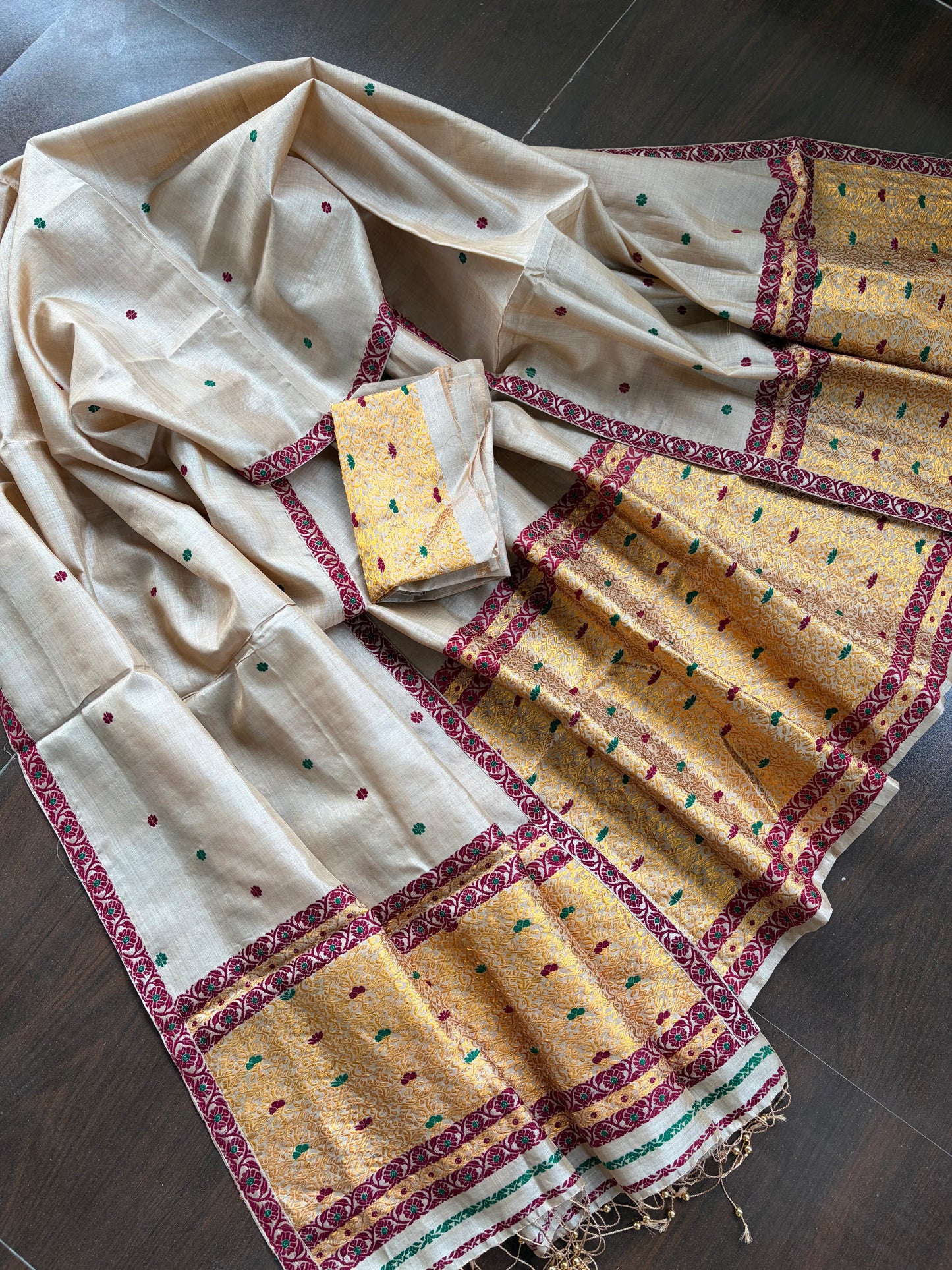 Pure Tussar Mekhela Sador (Pure Toss) - Tathal Clothing