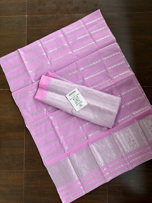 Lavender Cotton Mekhela Sador - Tathal Clothing