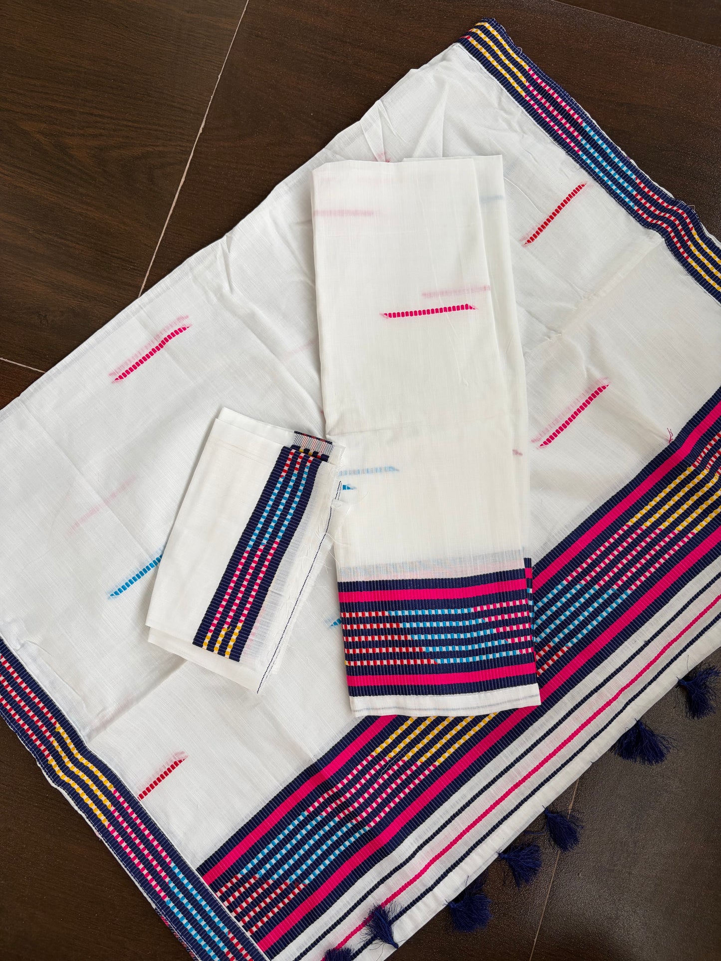 Kes Bosa Design Cotton Ready Set for Women in Black Mekhela Sador- Tathal Clothing