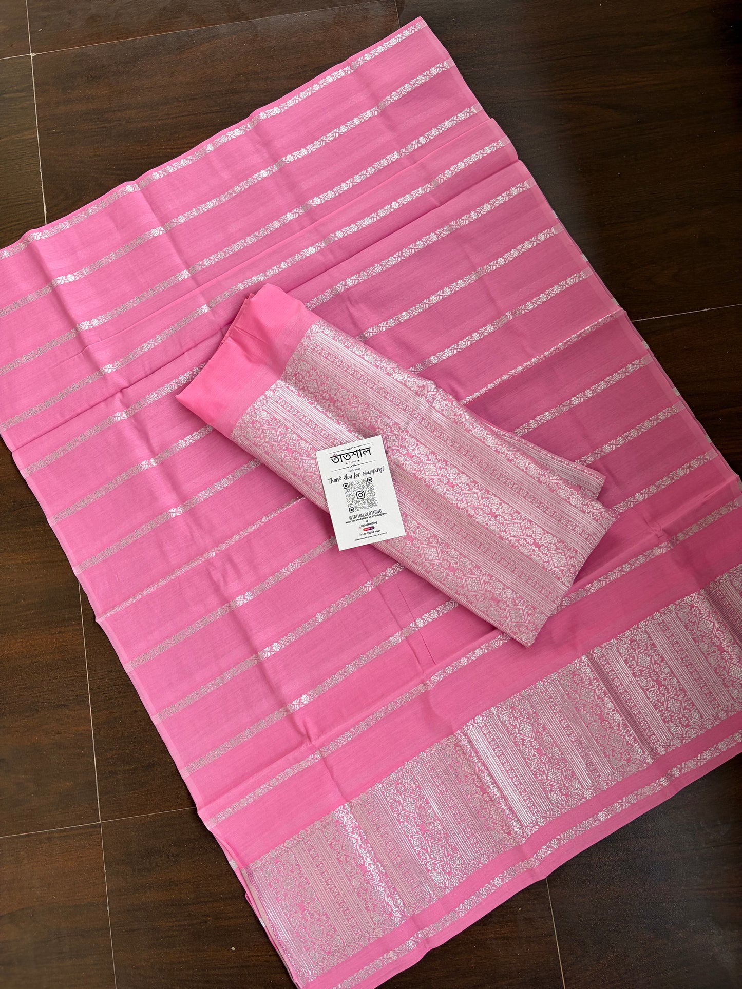 Pink Cotton Mekhela Sador- Tathal Clothing