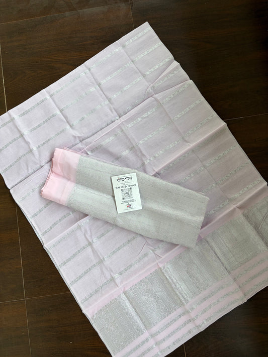Baby Pink Cotton Mekhela Sador - Tathal Clothing