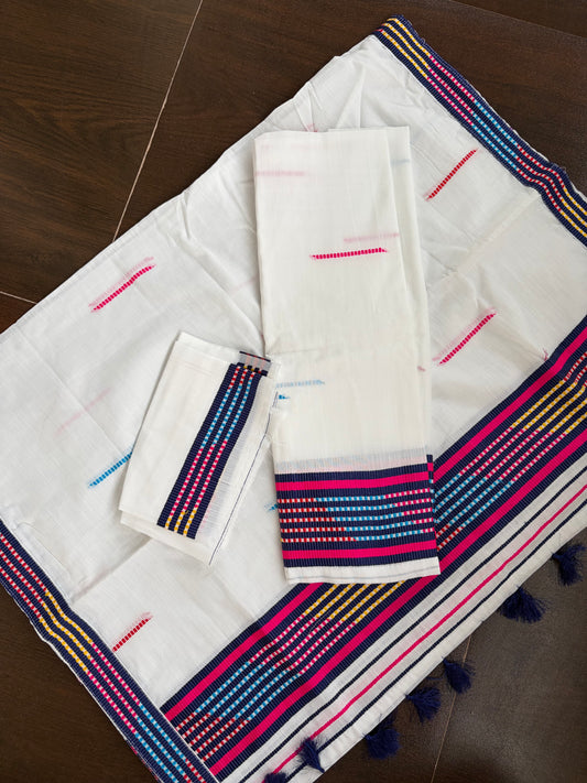 Kes Bosa Design Cotton Ready Set for Women in Black Mekhela Sador- Tathal Clothing