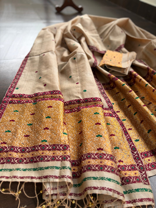 Pure Tussar Mekhela Sador (Pure Toss) - Tathal Clothing