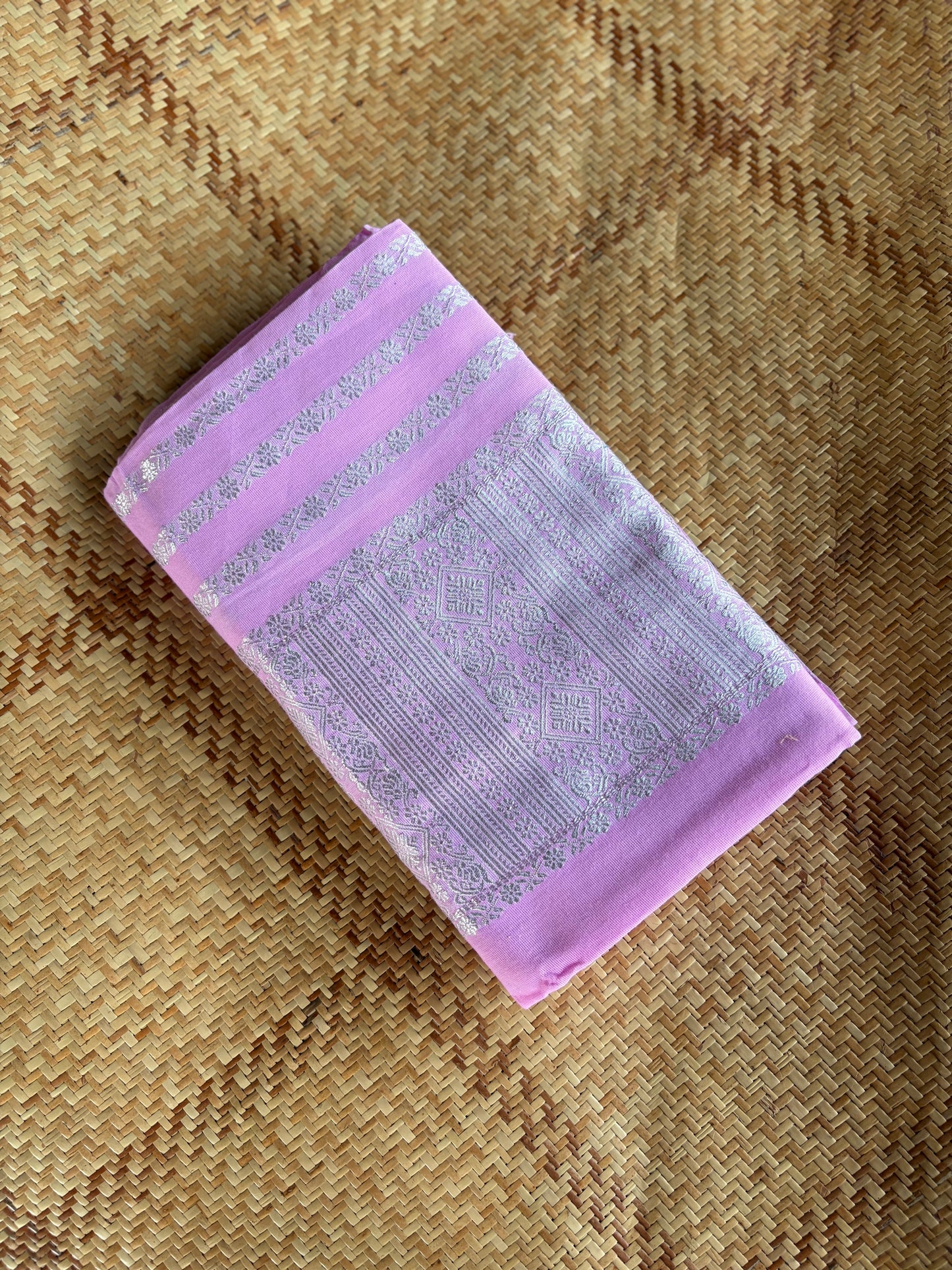 Lavender Cotton Mekhela Sador - Tathal Clothing