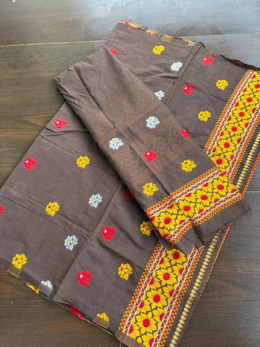Cotton Mekhela Sador with Floral Design – Soft Daily Wear