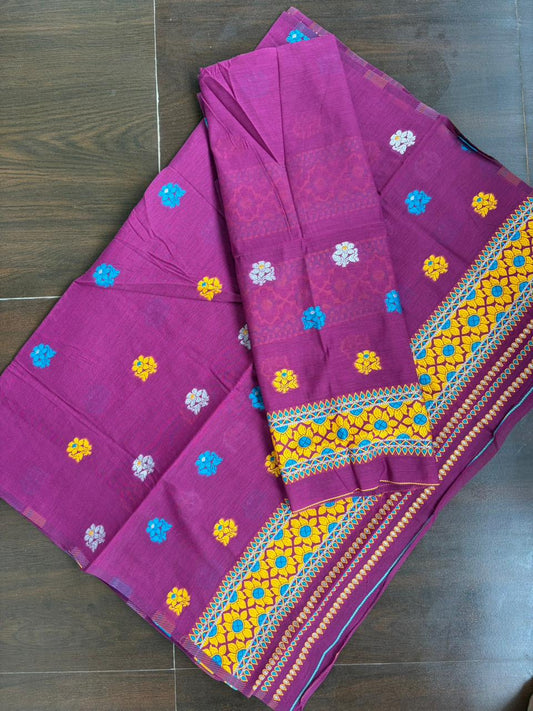 Cotton Mekhela Sador with Floral Design – Soft Daily Wear