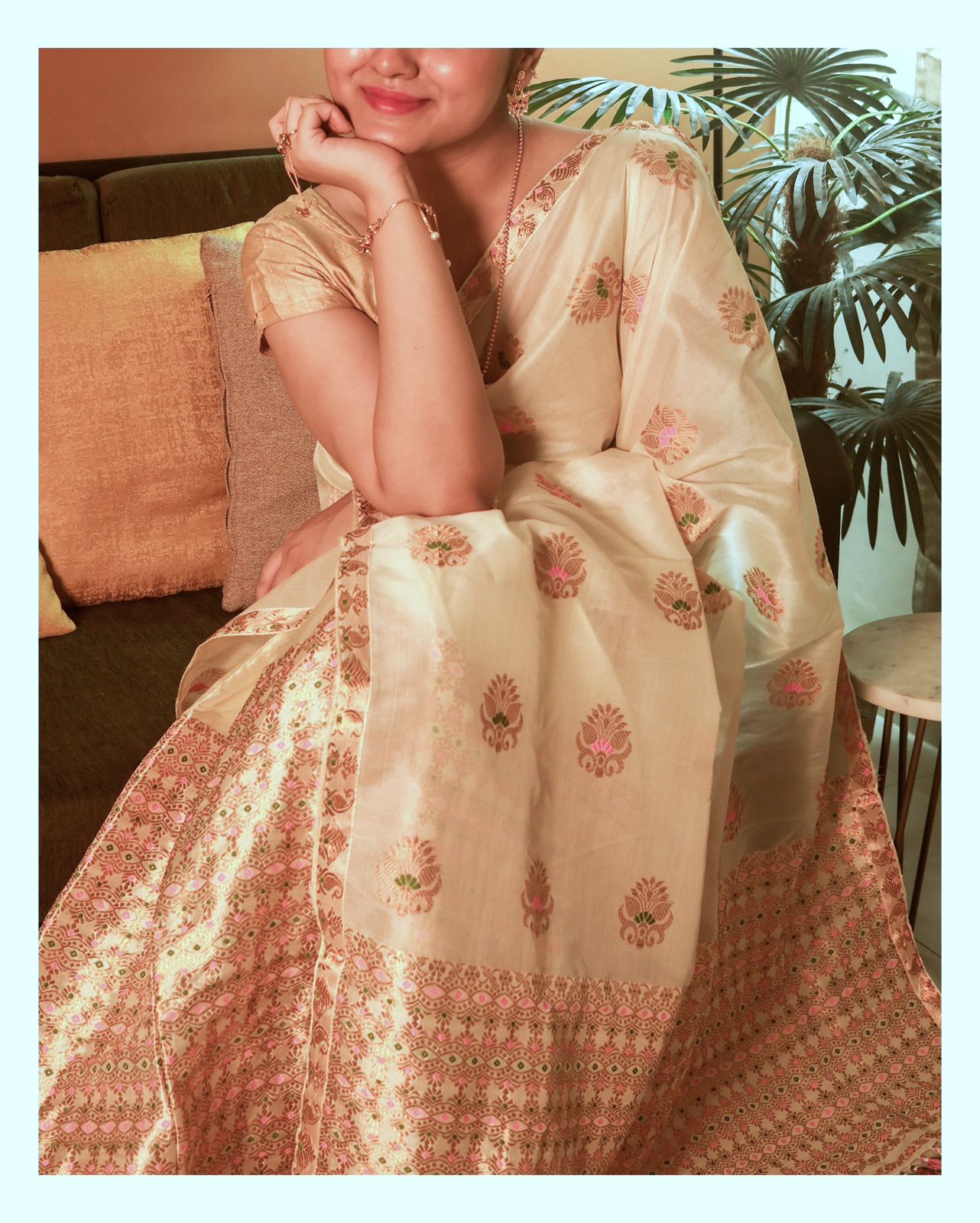 Pastel Yellow Pure Mulberry Silk Mekhela Sador