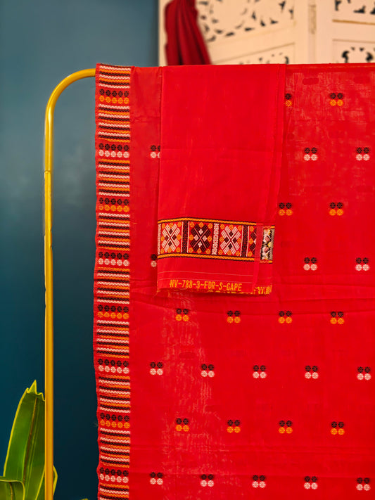 Red Mising Mekhela Sador - Tathal Clothing