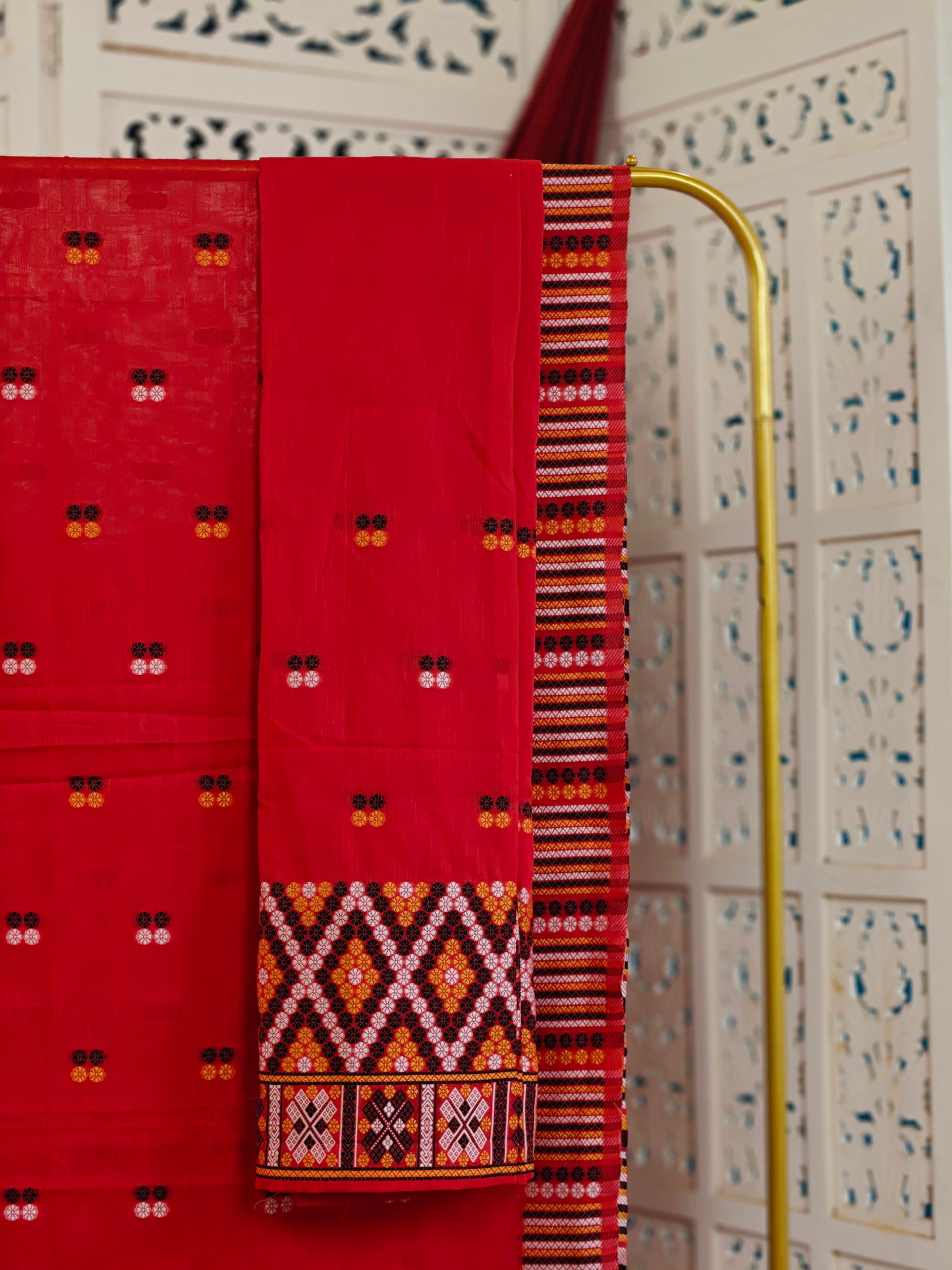 Red Mising Mekhela Sador - Tathal Clothing
