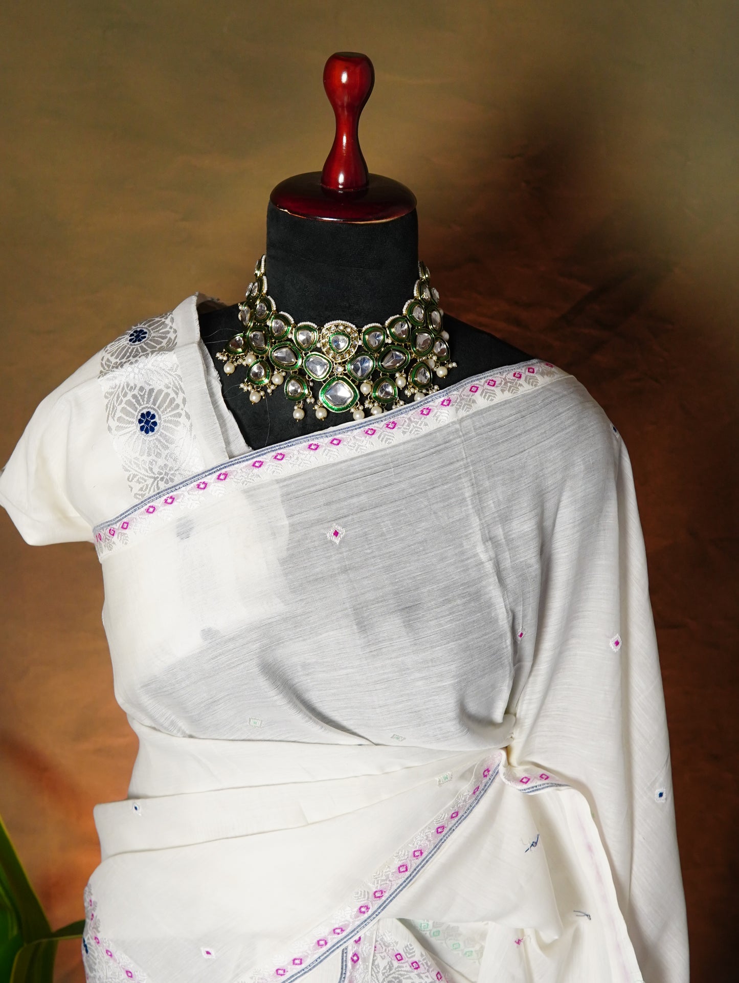 White Kesapaat Cotton Mekhela Sador- Tathal Clothing