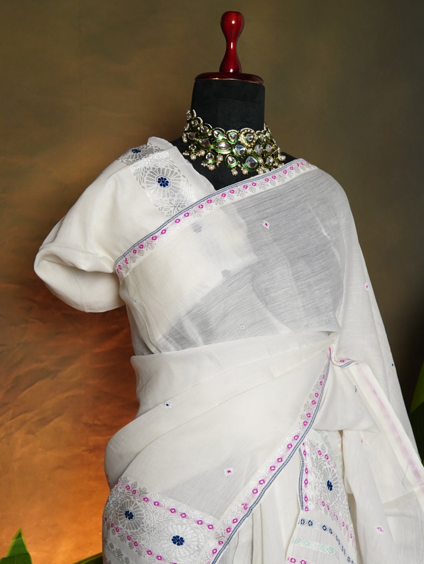White Kesapaat Cotton Mekhela Sador- Tathal Clothing
