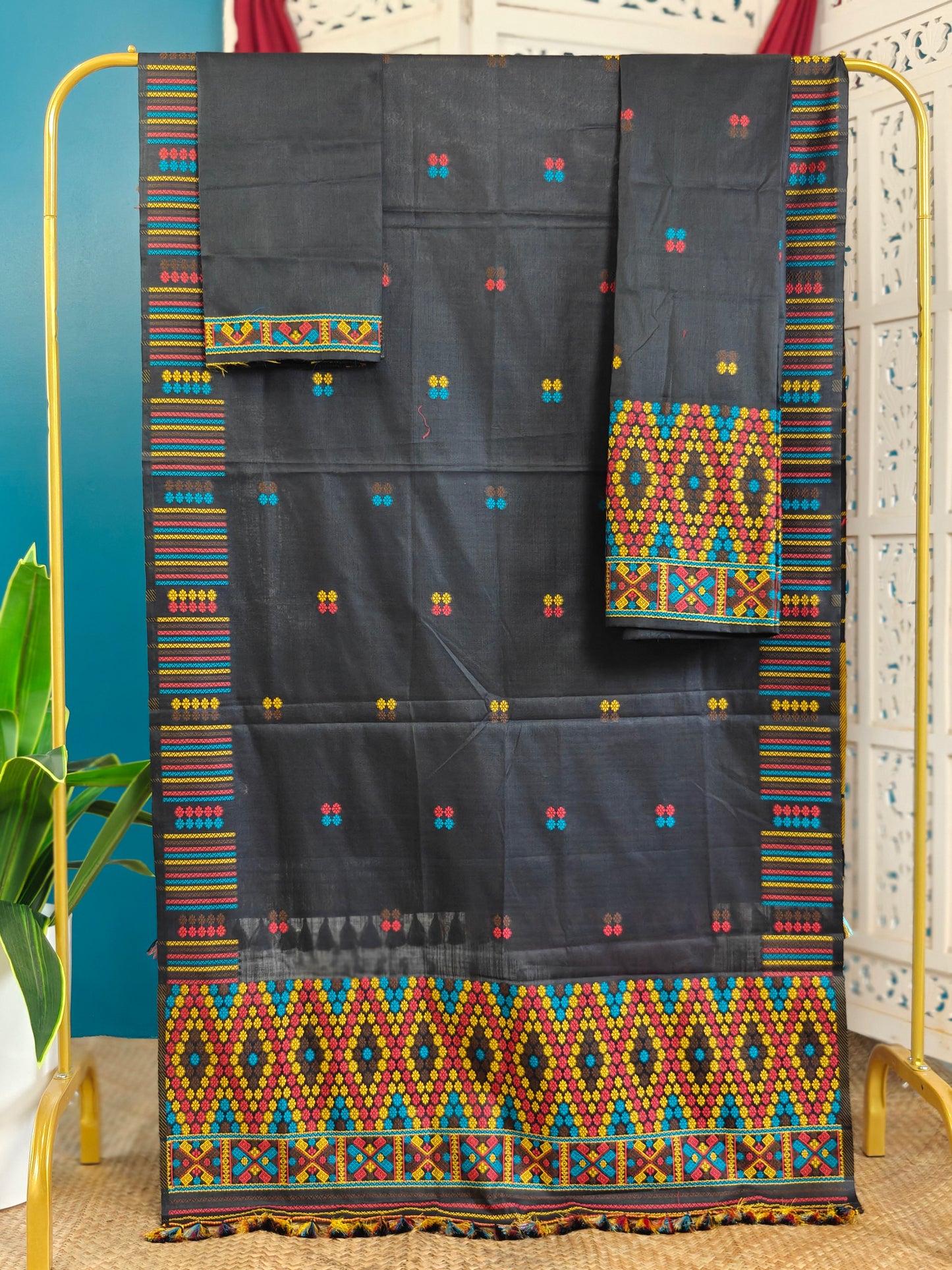 Black Mising Mekhela Sador - Tathal Clothing